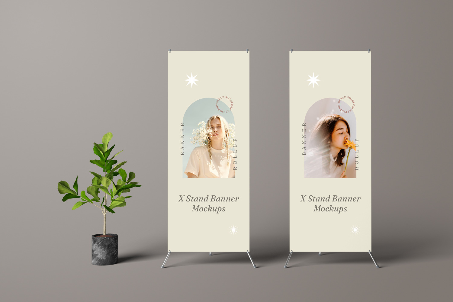 X Stand Banner Mockups