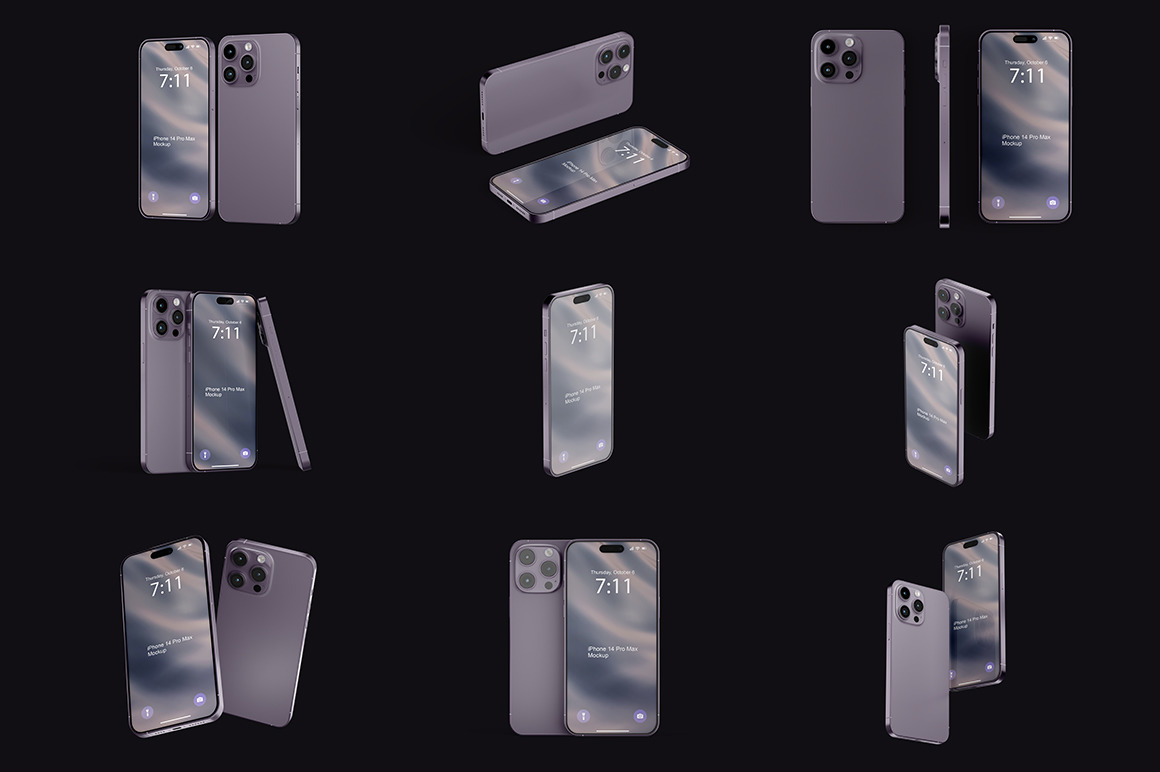 Iphone 14 Pro Max Mockup Set