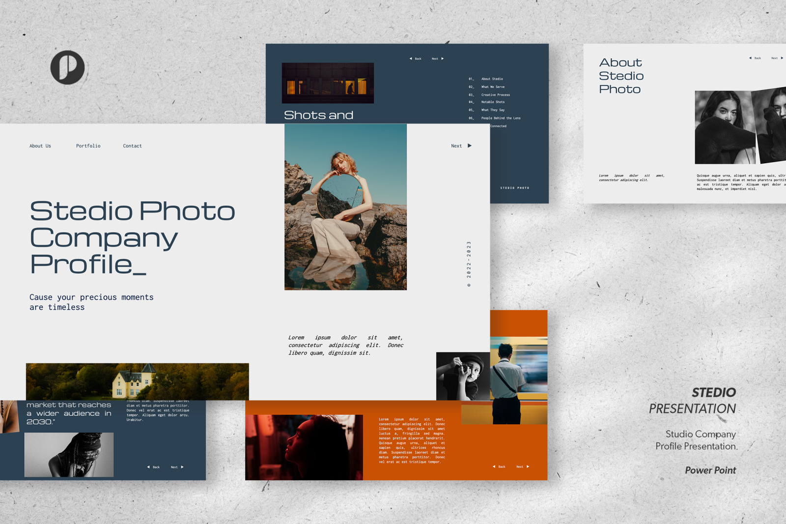 Stedio – white aesthetic minimalist studio company profile presentation template