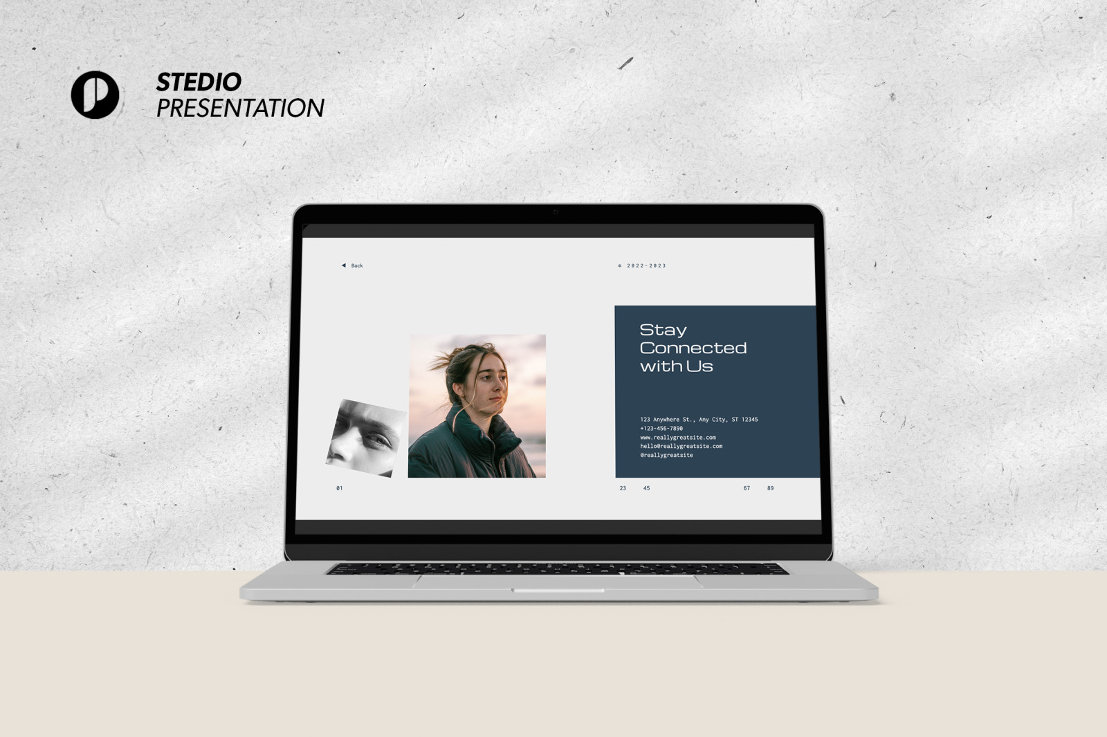 Stedio – white aesthetic minimalist studio company profile presentation template