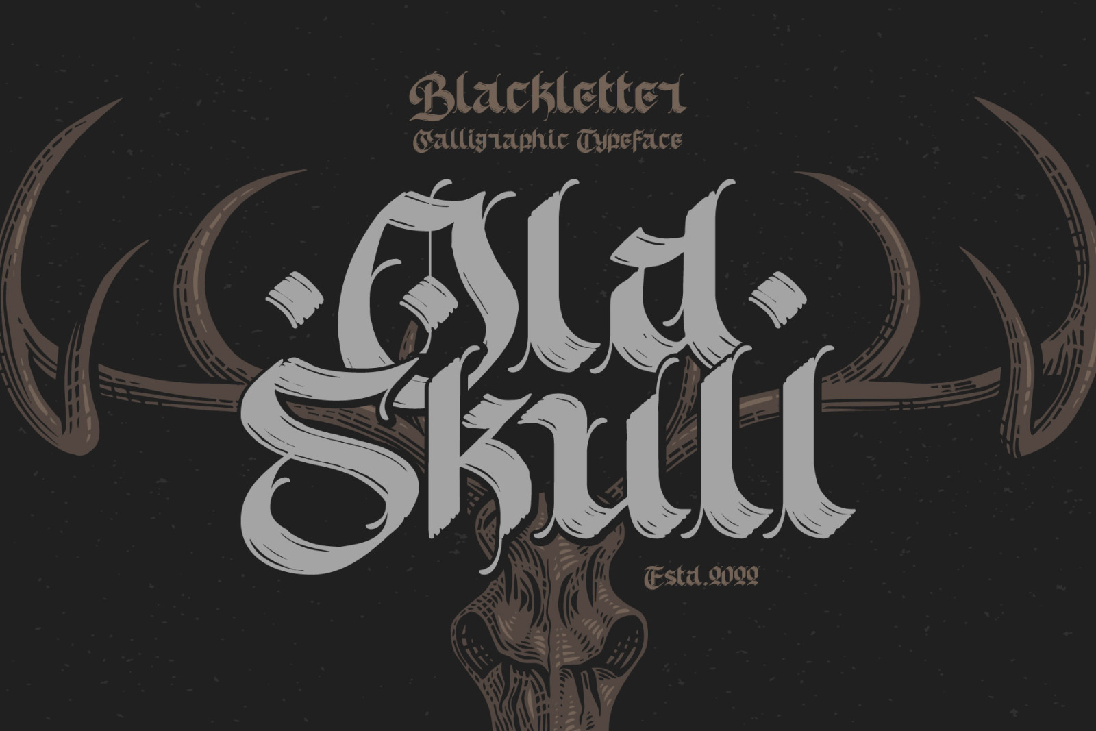 Old Skull Calligraphic Font with Bonus