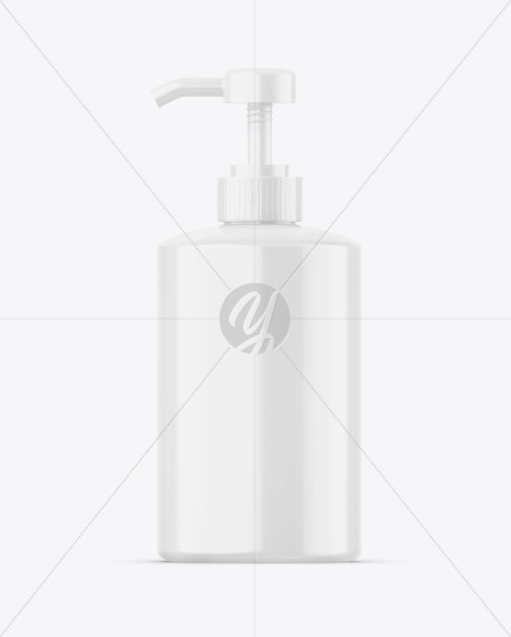 Glossy Cosmetic Bottle w/ Pump Mockup