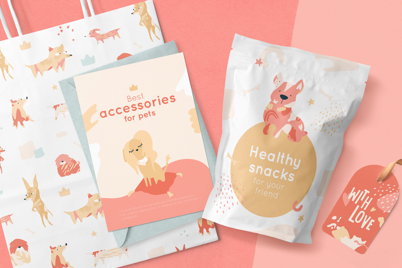 Funny dogs party elements collection Funny dogs party elements collection
