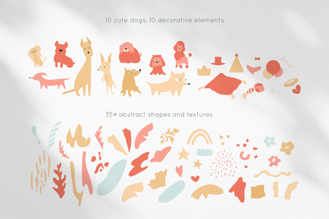 Funny dogs party elements collection Funny dogs party elements collection