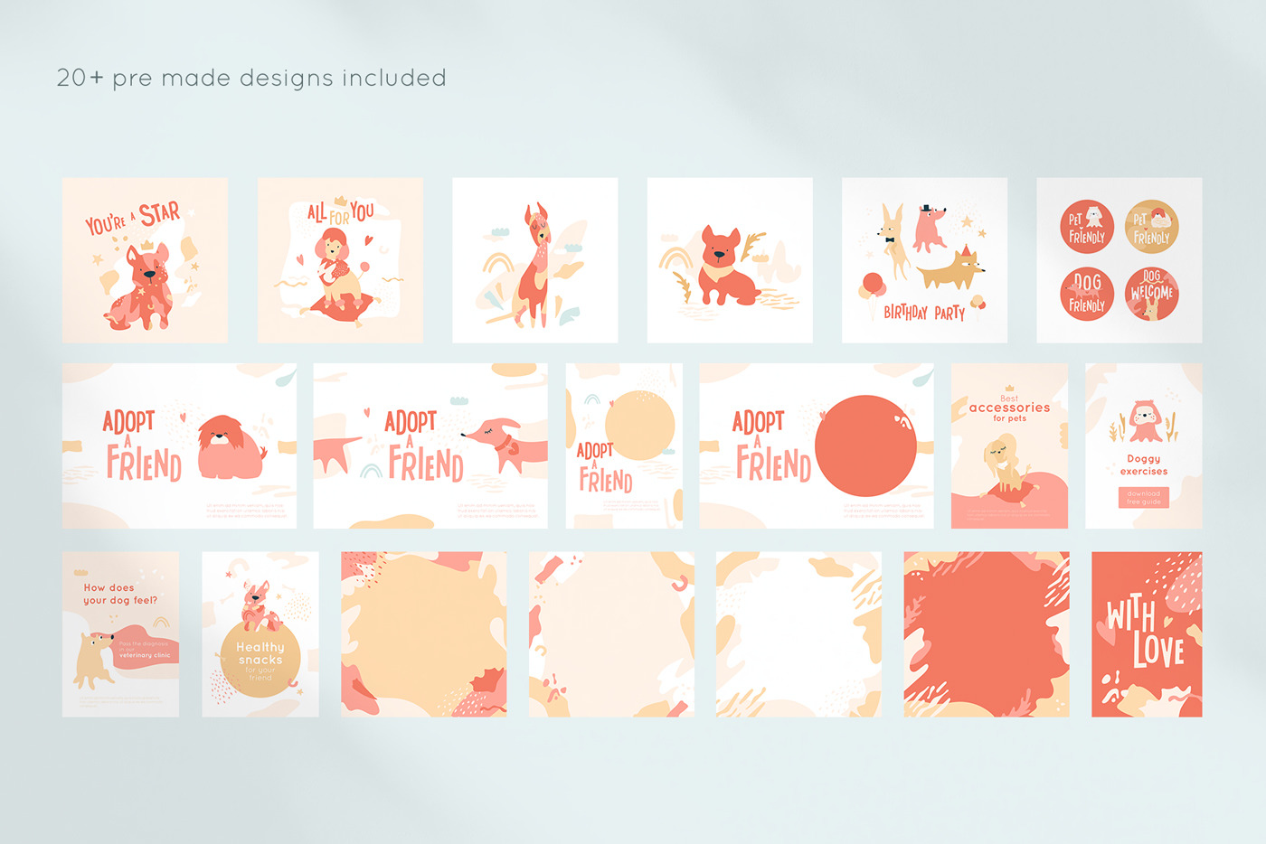Funny dogs party elements collection Funny dogs party elements collection