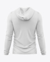 Men’s Long Sleeve T-Shirt with Hood Mockup - Back View