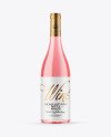 Clear Glass Pink Wine Bottle Mockup