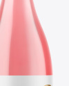 Clear Glass Pink Wine Bottle Mockup