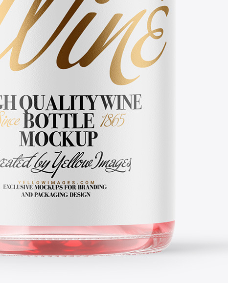 Clear Glass Pink Wine Bottle Mockup