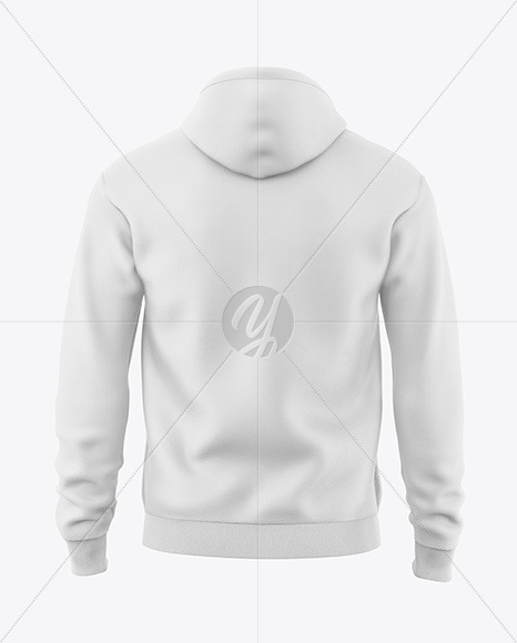 Men's Full-Zip Hoodie Mockup - Back View