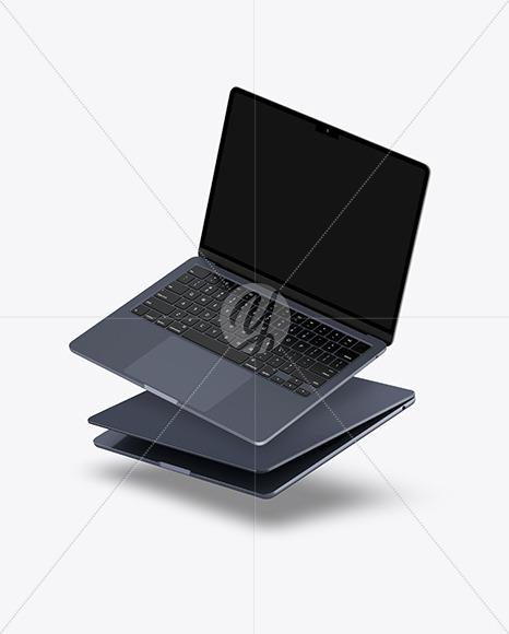 Two MacBook Air M2 Midnight Mockup