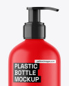 Matte Plastic Bottle with Pump Mockup