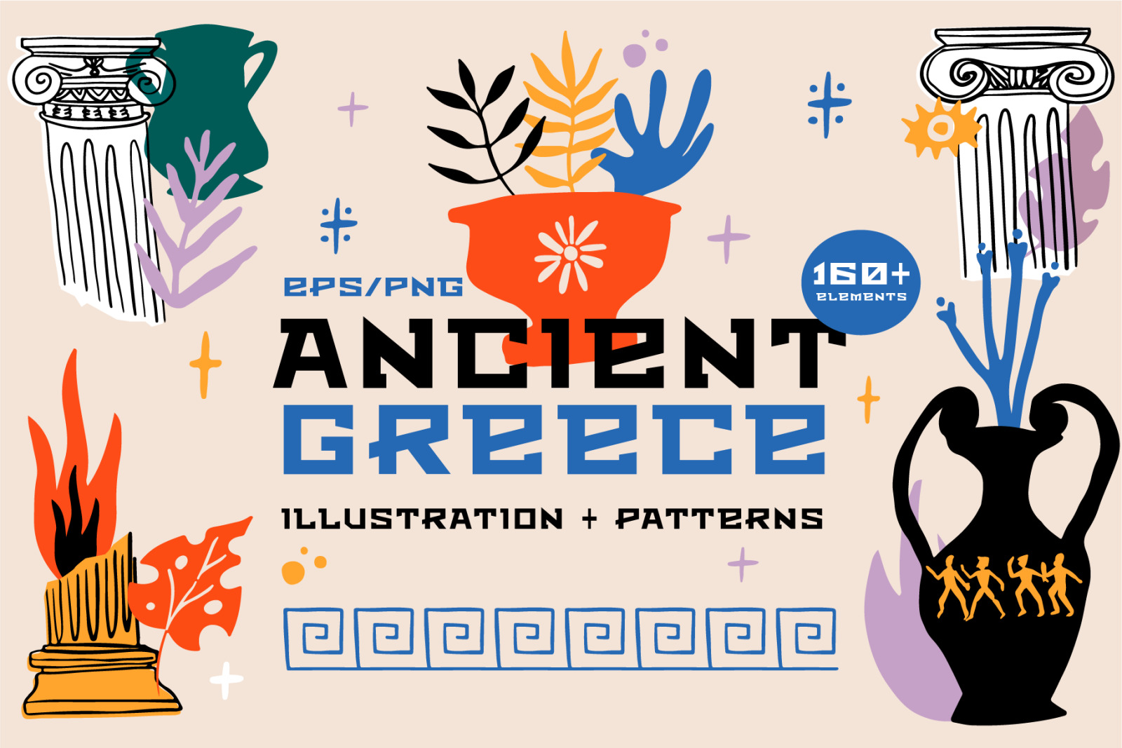 Ancient Greece. Antique vector set