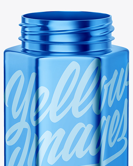 Metallic Hexagonal Jar Mockup