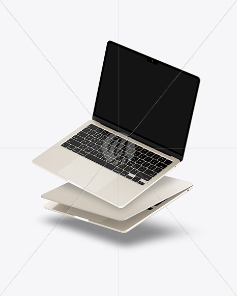 Two MacBook Air M2 Starlight Mockup