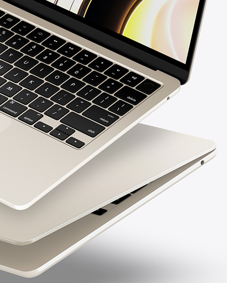 Two MacBook Air M2 Starlight Mockup