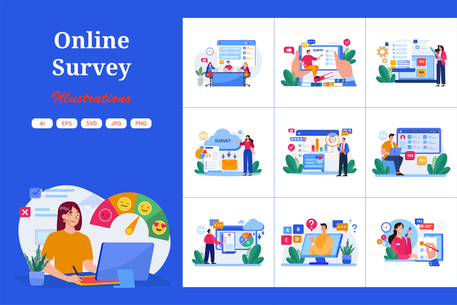 M647_Online Survey Illustration Pack M647_Online Survey Illustration Pack
