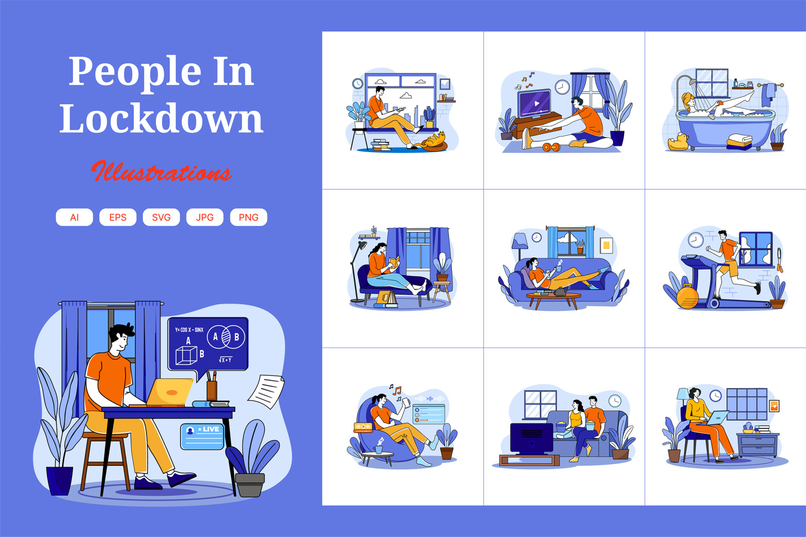 M658_People In Lockdown Illustration Pack