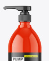 Glossy Bottle with Pump Mockup