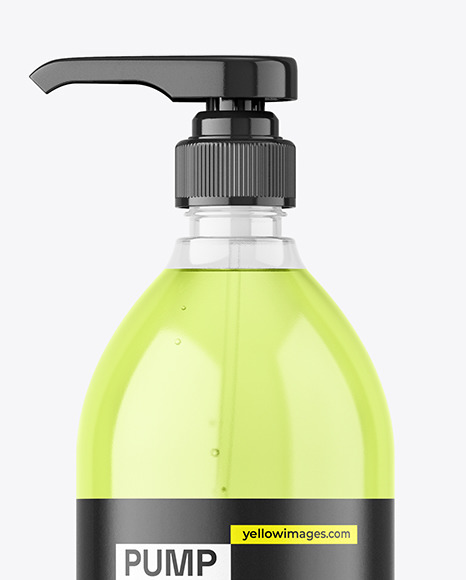 Clear Bottle with Pump Mockup