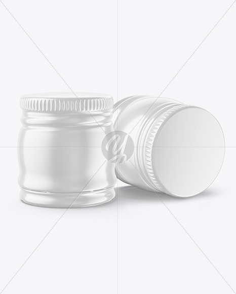 Two Glossy Whisky Bottle Caps Mockup