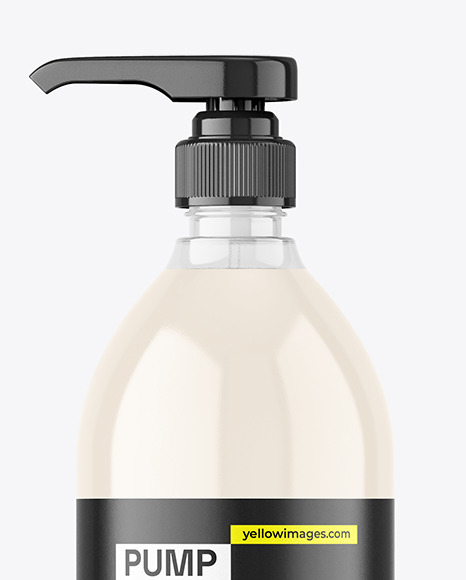 Clear Bottle with Pump Mockup