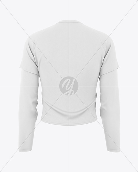 Women's Cropped Double-Layer Sleeve T-Shirt Mockup