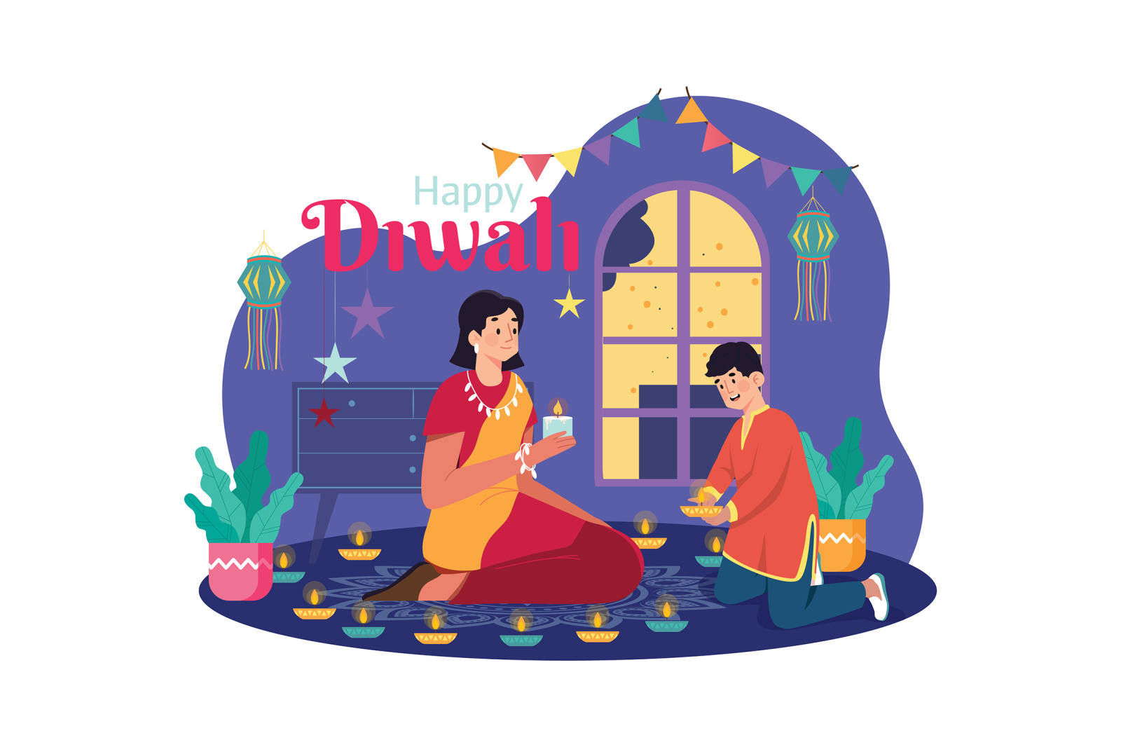 M661_Diwali Celebration Illustration Pack M661_Diwali Celebration Illustration Pack