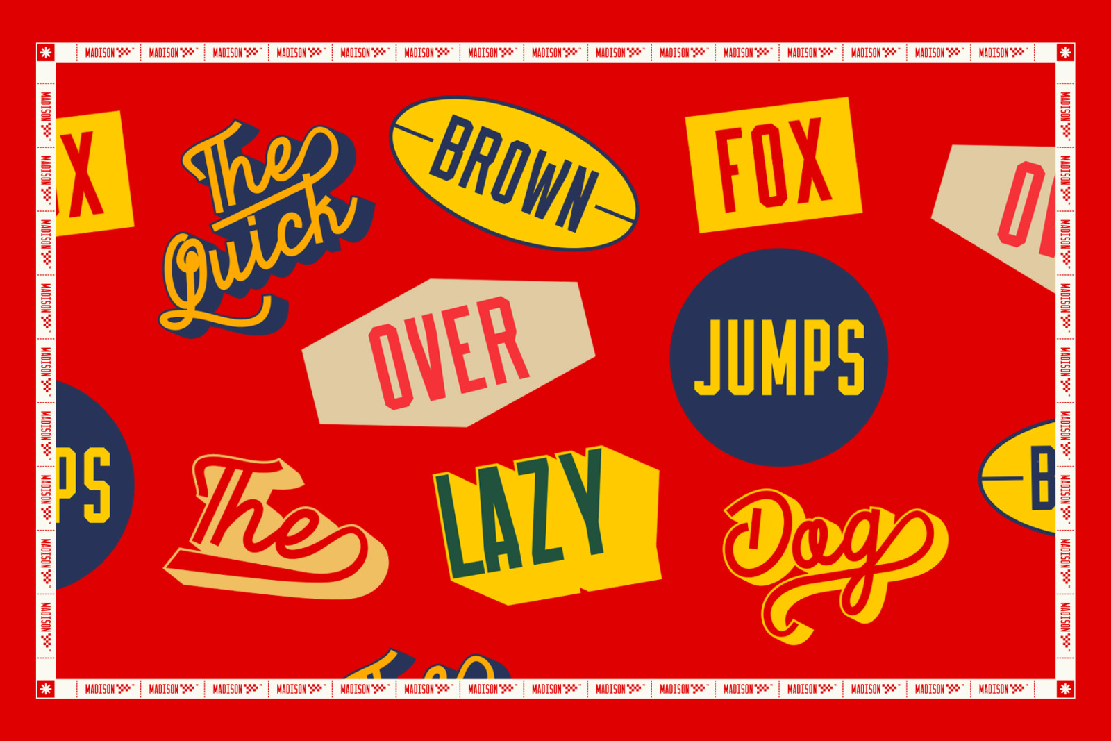 Madison | College Font + Vector Illustration Madison | College Font + Vector Illustration