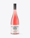 Clear Glass Bottle With Pink Wine Mockup