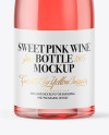 Clear Glass Bottle With Pink Wine Mockup