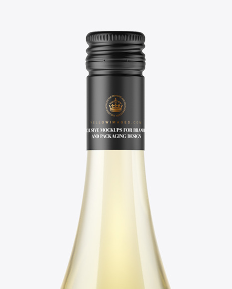 Clear Glass Bottle With White Wine Mockup