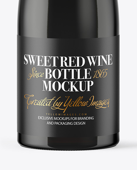 Antique Glass Bottle With Red Wine Mockup