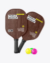 Pickleball Wood Paddles & Balls Mockup