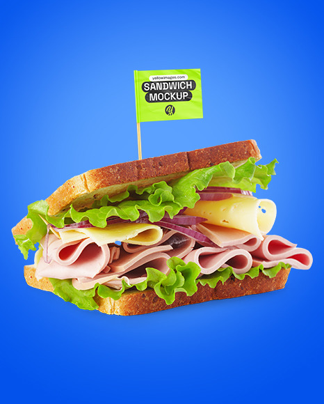 Sandwich with Flag Mockup