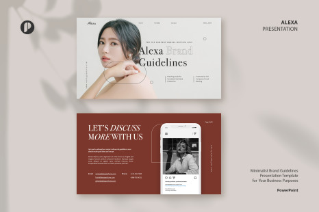 Alexa – clean minimalist brand guidelines presentation - Ppt template design