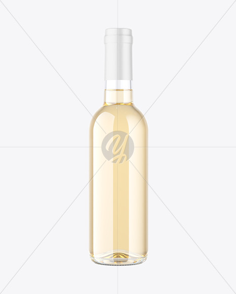 375ml Clear Glass White Wine Bottle Mockup