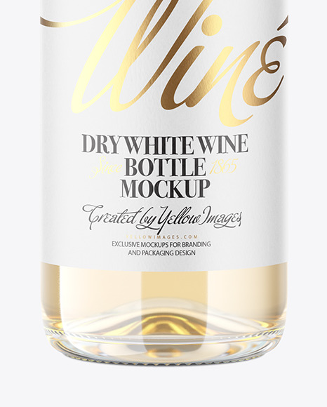 375ml Clear Glass White Wine Bottle Mockup