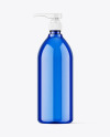 Blue Bottle with Pump Mockup