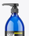 Blue Bottle with Pump Mockup Blue Bottle with Pump Mockup