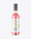 375ml Clear Glass Pink Wine Bottle Mockup