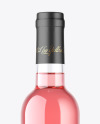 375ml Clear Glass Pink Wine Bottle Mockup