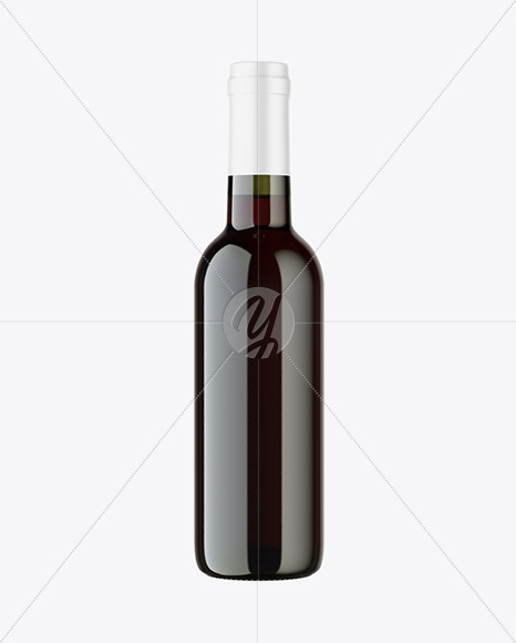 375ml Antique Green Glass Red Wine Bottle Mockup