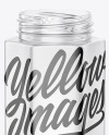 Empty Clear Plastic Hexagonal Jar w/ Glossy Plastic Screw Cap Mockup