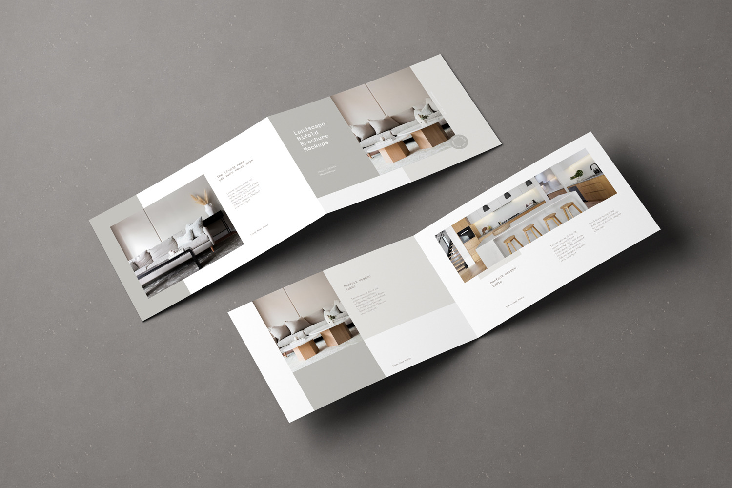 Landscape Bifold Brochure Mockups