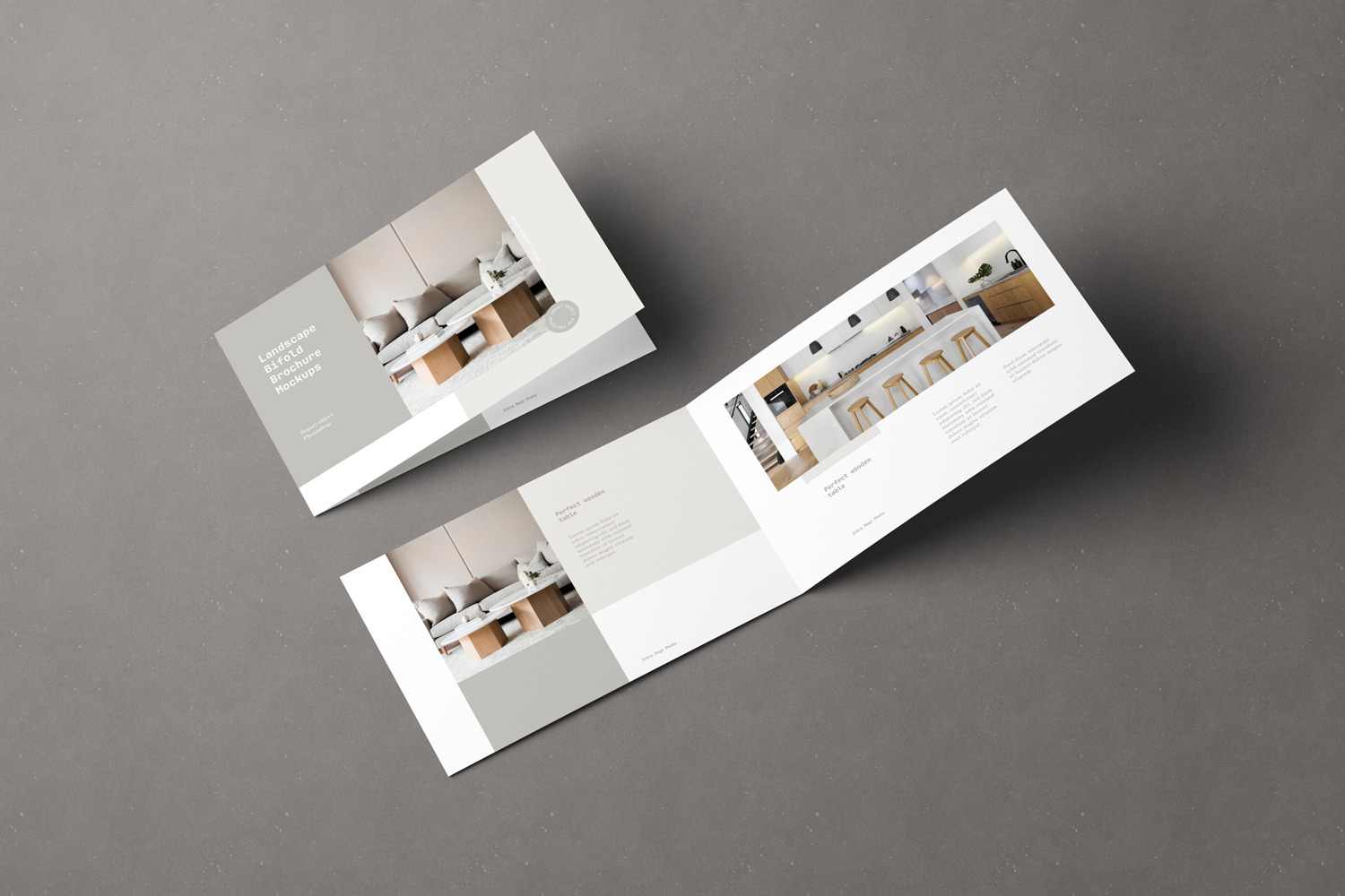 Landscape Bifold Brochure Mockups