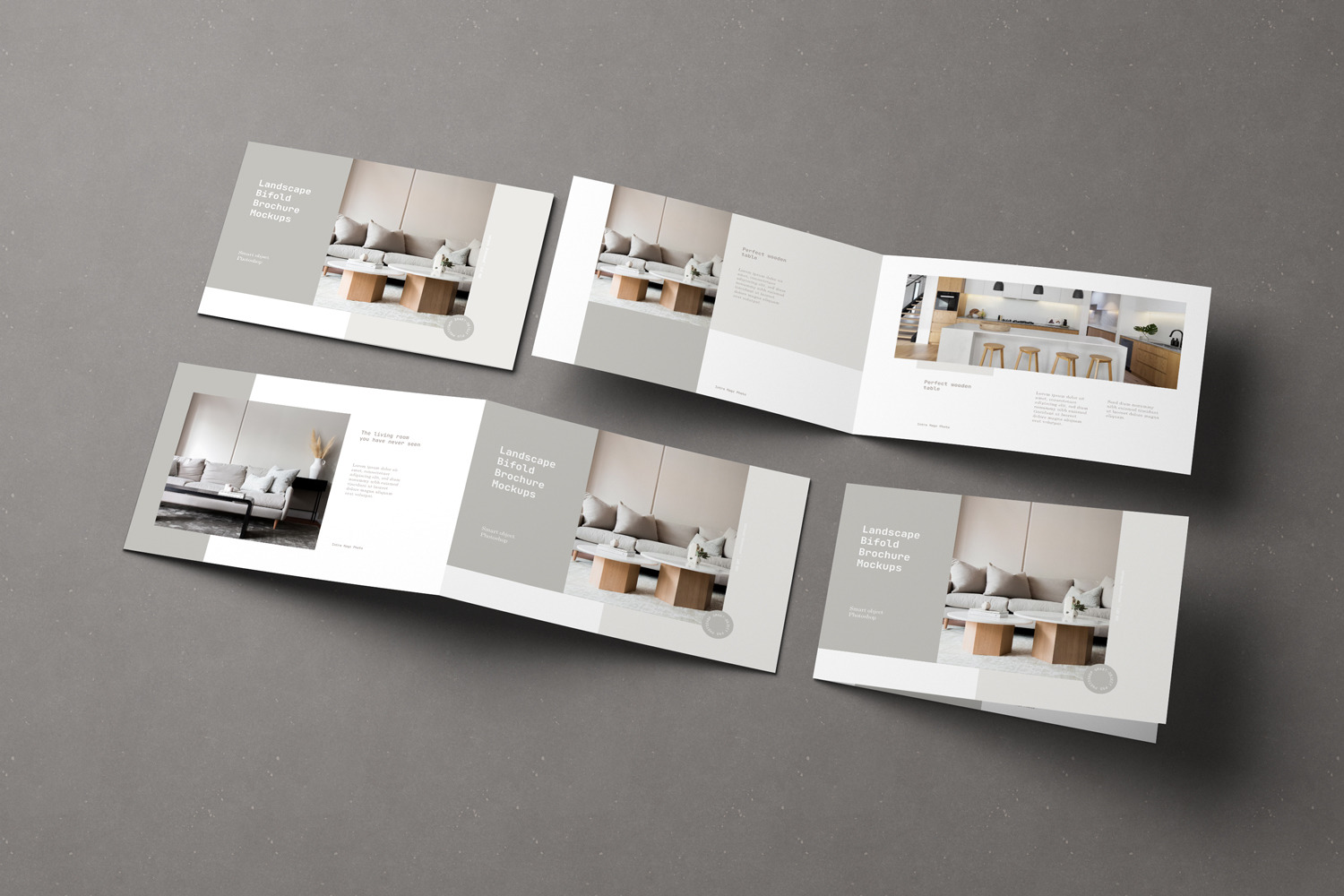 Landscape Bifold Brochure Mockups