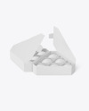 Two Opened Paper Triangular Boxes w/ Eggs Mockup