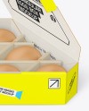 Two Opened Paper Triangular Boxes w/ Eggs Mockup