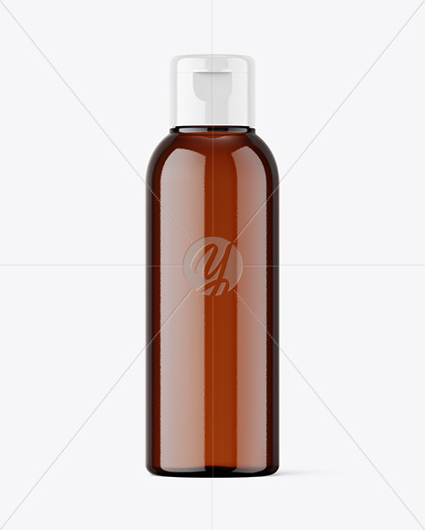 Amber Plastic Bottle Mockup